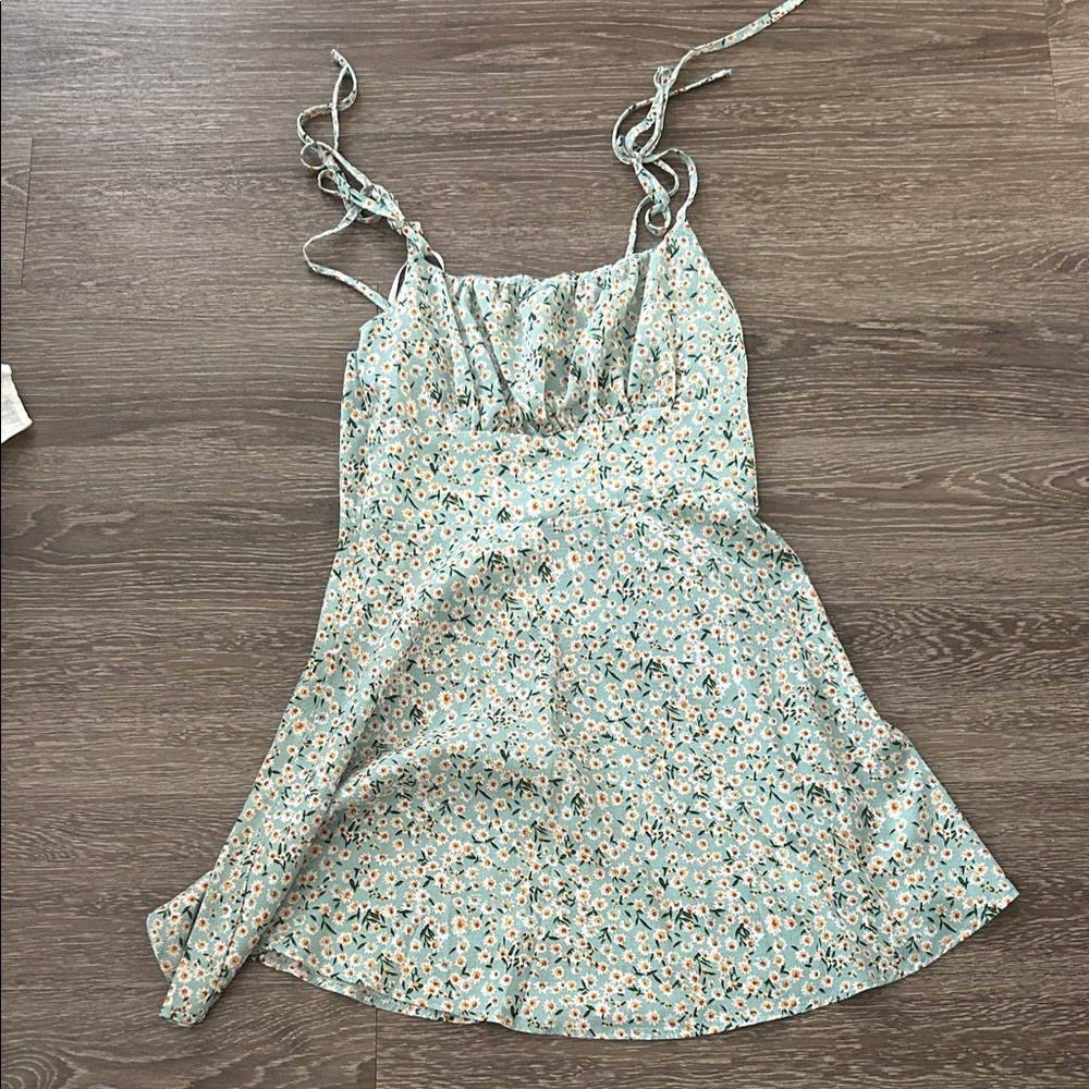 SHEIN Floral Green Dress